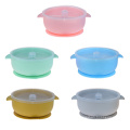 Food grade baby silicone bowl with suction cup for children to learn to eat bowl spoon